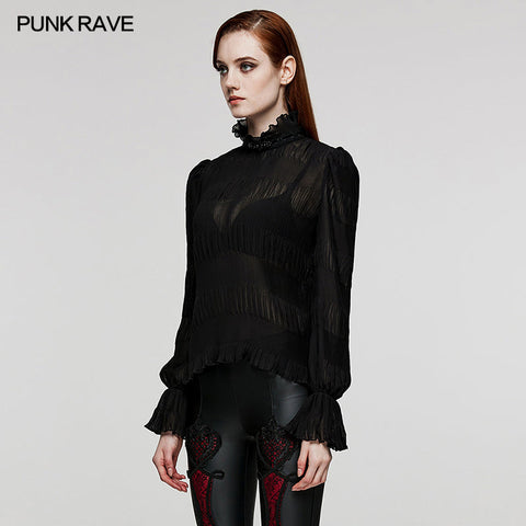 Goth chiffon delicate lace Shirt