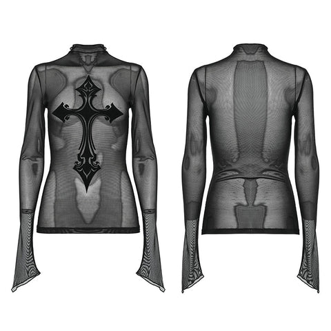 Goth stand collar Sexy T-Shirt