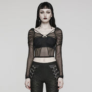 2024 Goth Long Sleeve Mesh T-Shirt
