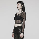 2024 Goth Long Sleeve Mesh T-Shirt