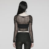 2024 Goth Long Sleeve Mesh T-Shirt