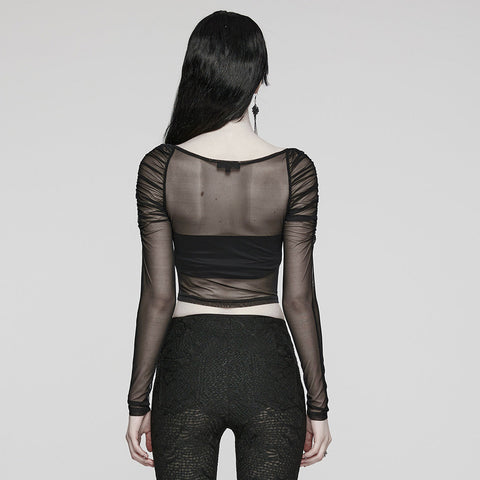 2024 Goth Long Sleeve Mesh T-Shirt