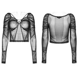 2024 Goth Long Sleeve Mesh T-Shirt