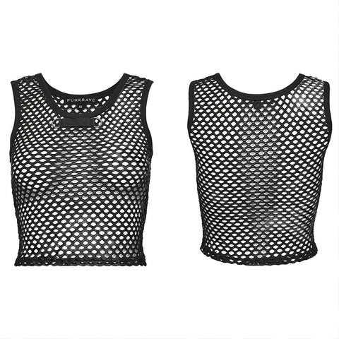 PUNK Tie-Dyed Mesh Tank Top