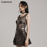 Punk spider mesh daily bodysuit