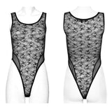 Punk spider mesh daily bodysuit