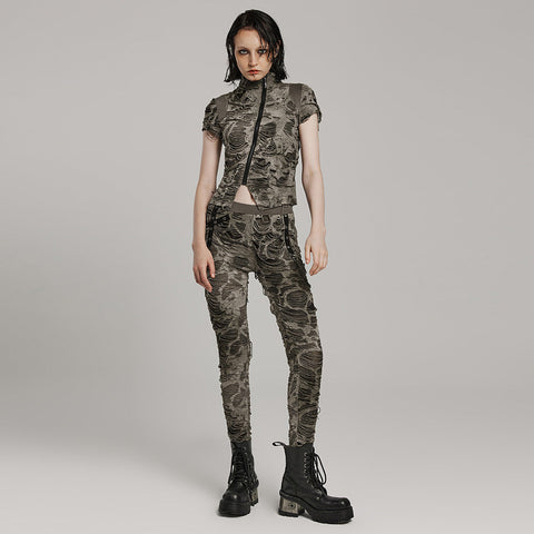 Elastic tie-dyed Wasteland punk T-shirt