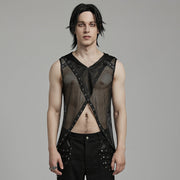Punk Sexy hollow out hooded vest