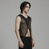 Punk Sexy hollow out hooded vest
