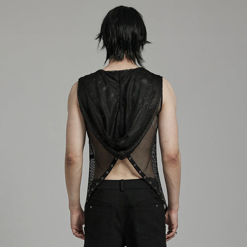 Punk Sexy hollow out hooded vest