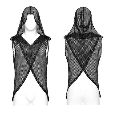 Punk Sexy hollow out hooded vest