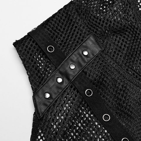 Punk Sexy hollow out hooded vest
