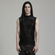 Goth Flocked Mesh Tank Top