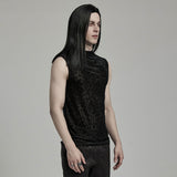 Goth Flocked Mesh Tank Top