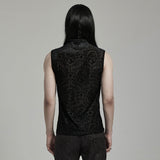 Goth Flocked Mesh Tank Top