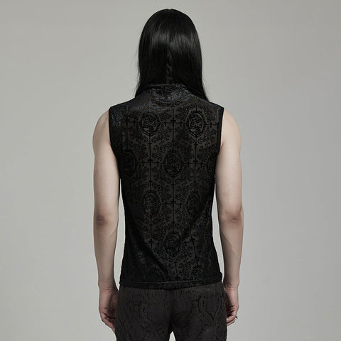 Goth Flocked Mesh Tank Top