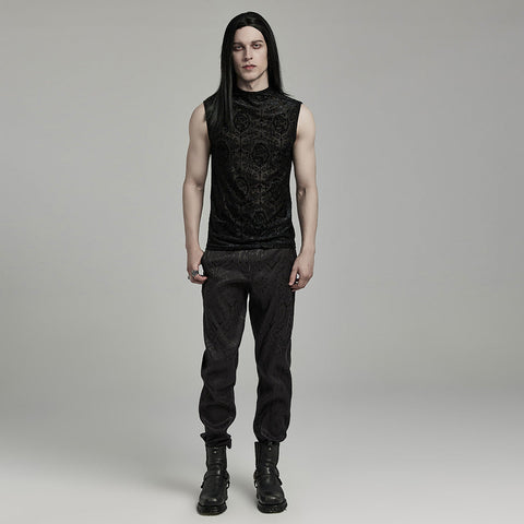 Goth Flocked Mesh Tank Top