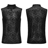 Goth Flocked Mesh Tank Top
