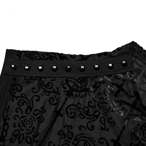 Goth Flocked Mesh Tank Top