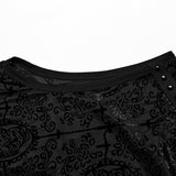 Goth Flocked Mesh Tank Top
