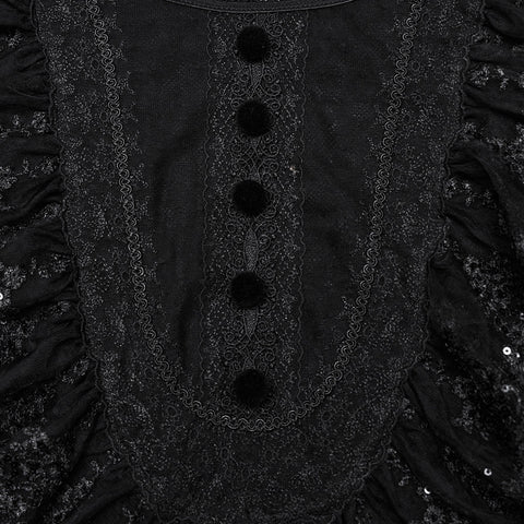 Goth lace lantern sleeve shirt