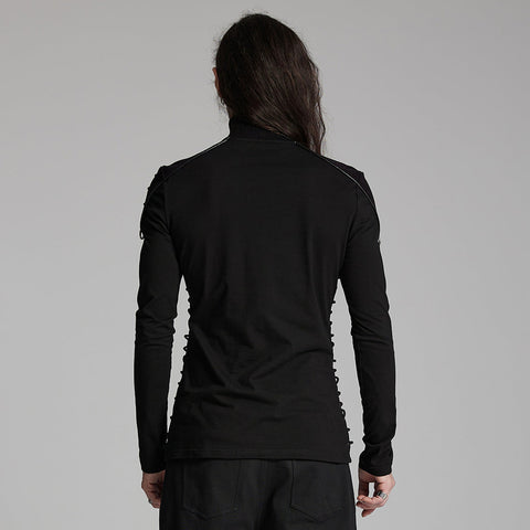 Cyber punk stand up collar personalized T-shirt