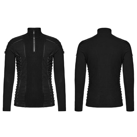 Cyber punk stand up collar personalized T-shirt