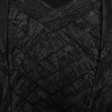 Dark hooded cross overlapping T-shirt