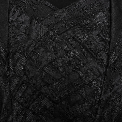 Dark hooded cross overlapping T-shirt