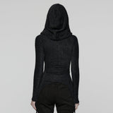 Punk Hooded  Knitted T-Shirt