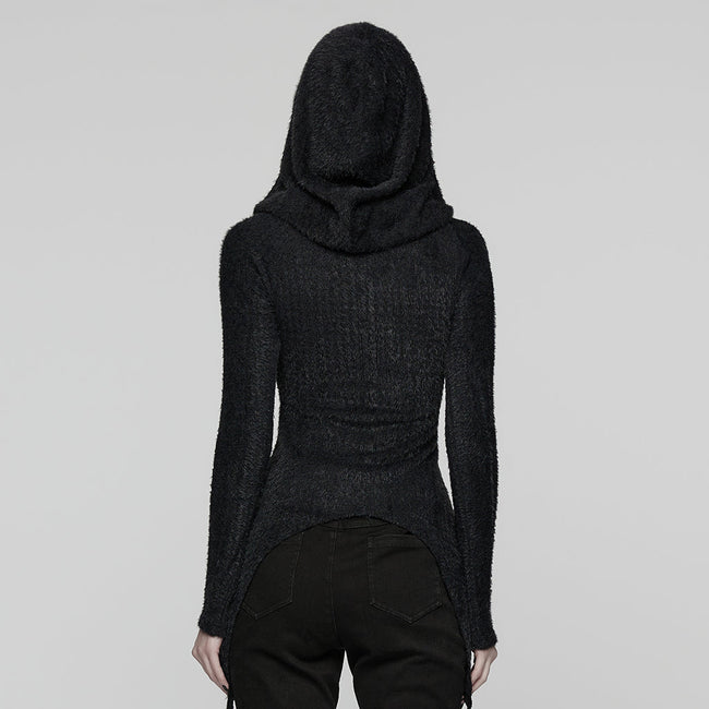 Punk Hooded  Knitted T-Shirt