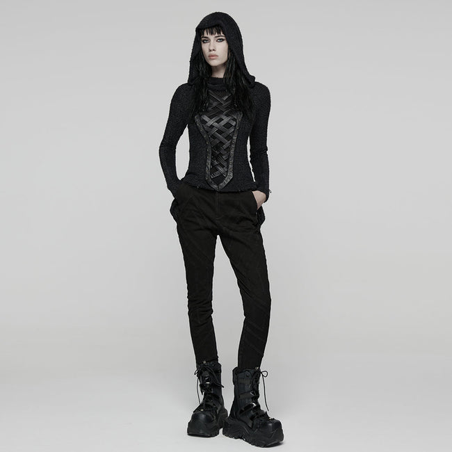 Punk Hooded  Knitted T-Shirt