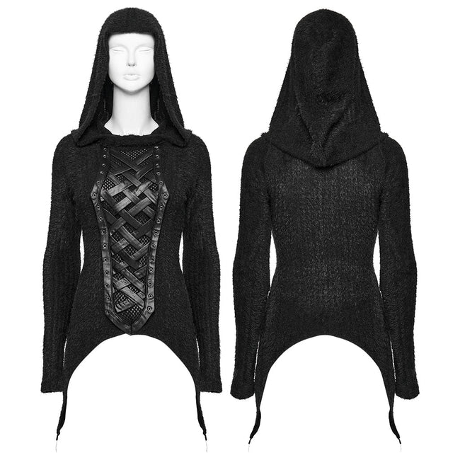 Punk Hooded  Knitted T-Shirt