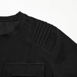Dark Denim Knitted Punk T-shirt
