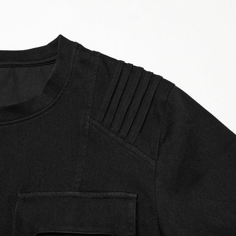 Dark Denim Knitted Punk T-shirt