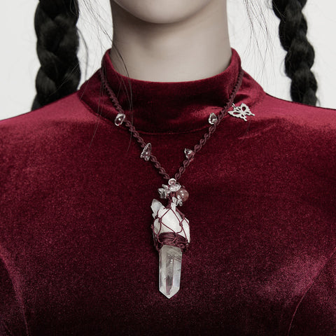 Natural Crystal Woven Necklace