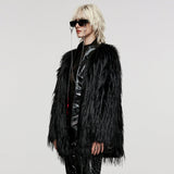 Untrimmed faux fur coat