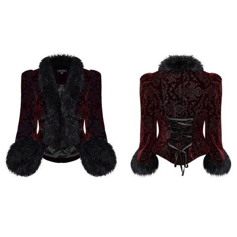 GOTH embossed velvet short jacket