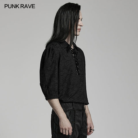 Goth jacquard half sleeve shirt