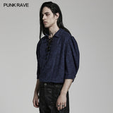 Goth jacquard half sleeve shirt