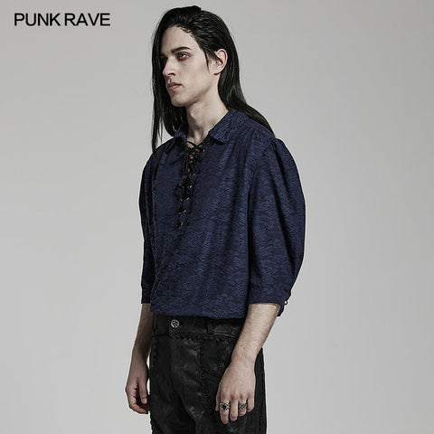 Goth jacquard half sleeve shirt
