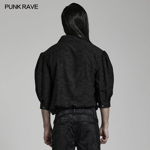 Goth jacquard half sleeve shirt