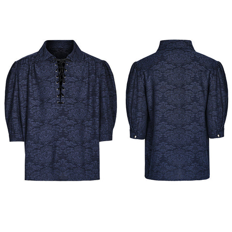 Goth jacquard half sleeve shirt