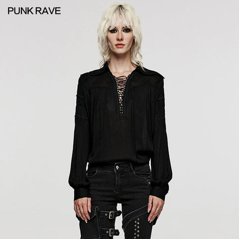Deep V-neck Goth Shirt
