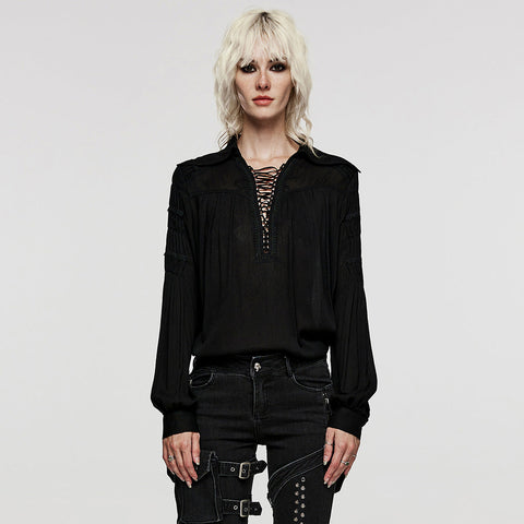 Deep V-neck Goth Shirt
