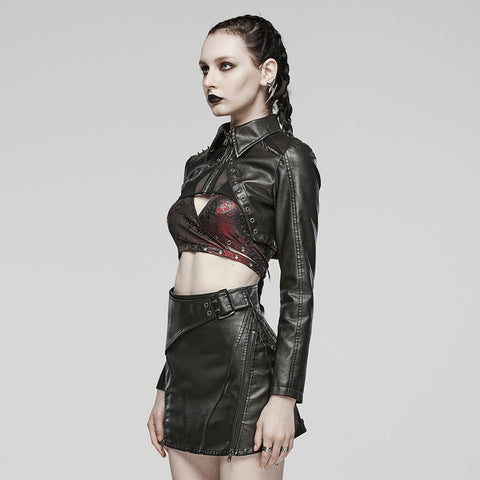 Punk Spikes Short Leather Jacket