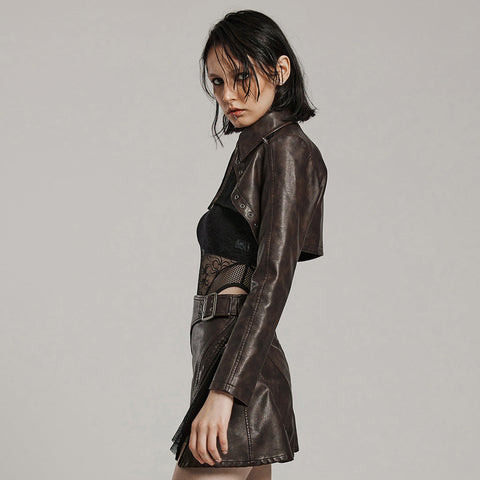 Punk Spikes Short Leather Jacket