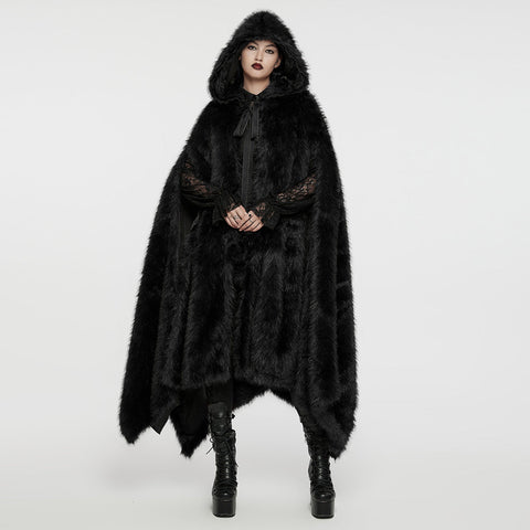 Goth Asymmetric Plush Cloak