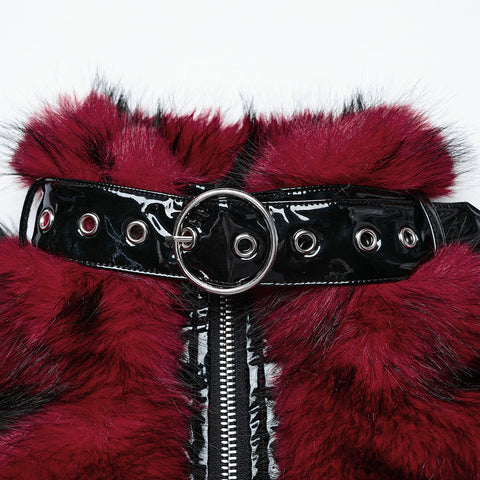 Punk personalized short fur jacket