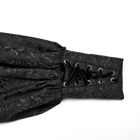 Jacquard Ruffled Collar Shirt